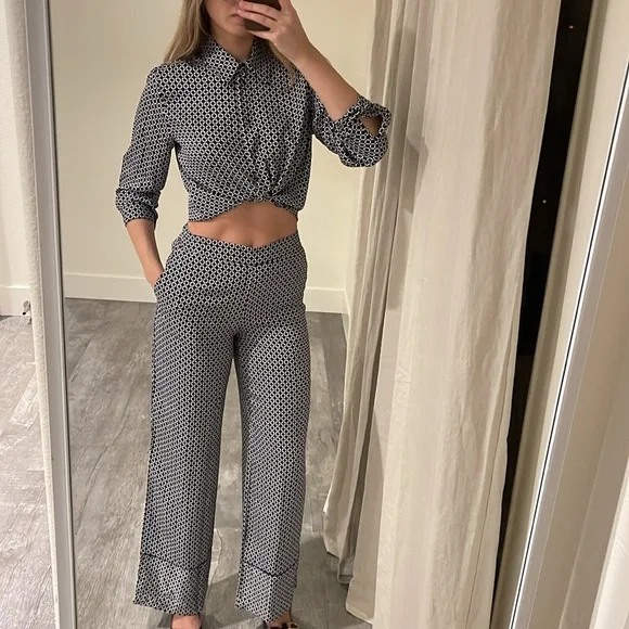 Zara Satin Pant and Shirt Pajama Set